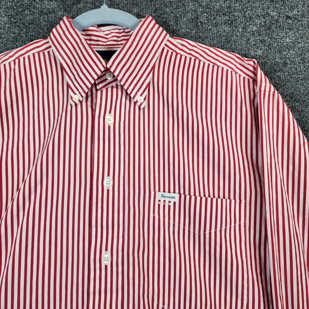Façonnable Classique Men Preppy Old Money Striped French Designer Shirt Size M
